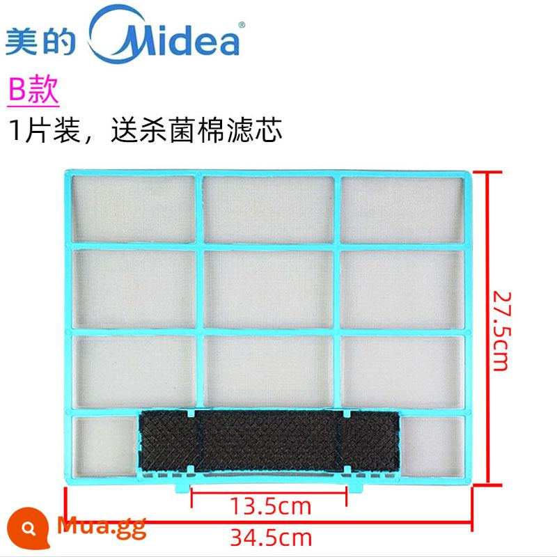 Thích hợp cho bộ lọc điều hòa Midea dàn lạnh đa năng 1 máy điều hòa treo tường HP 1.5P IA cách ly bụi cách ly GC bộ lọc KFR26 - Model B 34.5x27.5cm (1 chiếc đi kèm bông lọc)