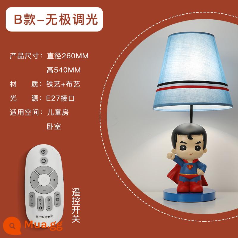 Đèn bàn Ultraman Phòng ngủ Phòng ngủ Phòng ngủ Chăm sóc Đèn phòng ngủ -Cậu bé LED Đèn hoạt hình ấm áp sáng tạo - Công tắc điều khiển từ xa Model B Superman làm mờ và thay đổi màu thời gian