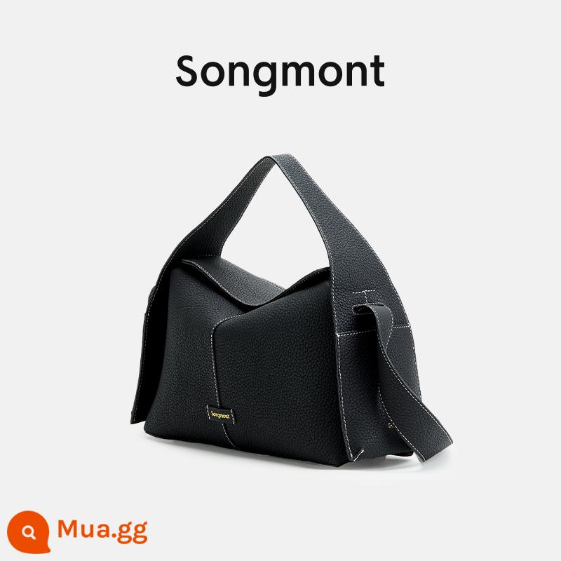 Songmont tai treo sê-ri túi mái hiên nhà thiết kế mới lớp trên cùng bằng da bò đi lại xách tay Messenger túi hobo - Điểm đen khói