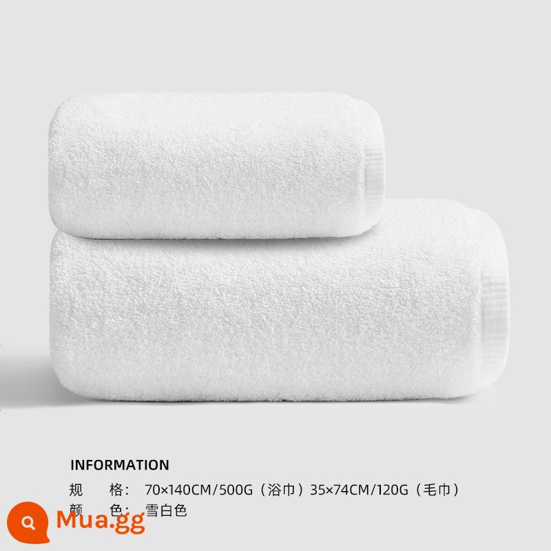 Khăn Tắm Sanli Mùa Đông Nữ 2022 Cotton Mới Cotton Nguyên Chất Gia Dụng Thấm Nước Nhanh Khô Khăn Quấn Nam Khăn Người Lớn Bộ Hai Món - Bạch Tuyết 1 khăn tắm + 1 khăn tay (Tiêu chuẩn loại A/nâng cấp 500g)