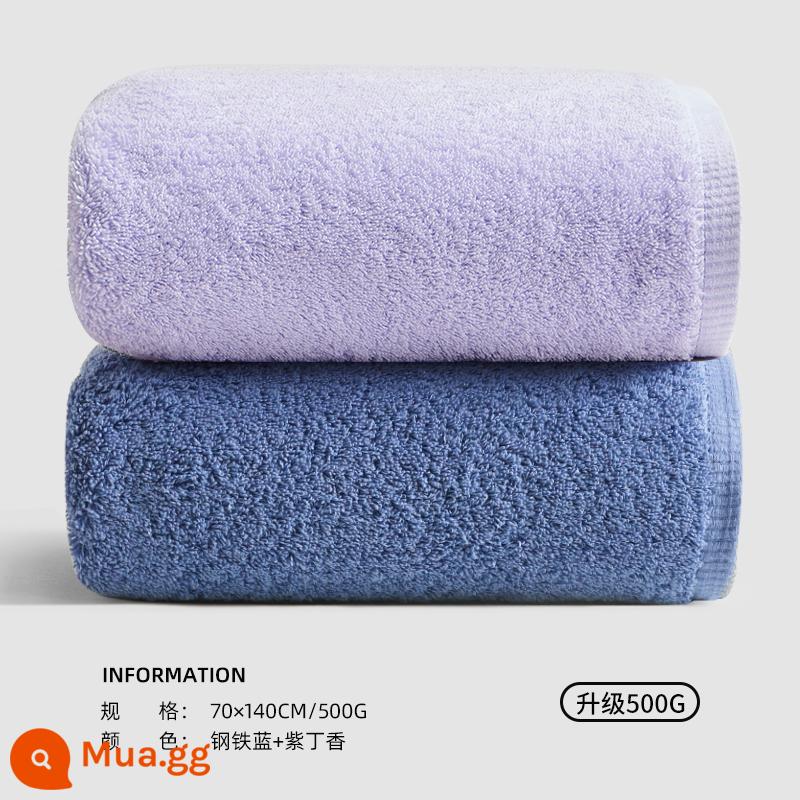 Khăn Tắm Sanli Mùa Đông Nữ 2022 Cotton Mới Cotton Nguyên Chất Gia Dụng Thấm Nước Nhanh Khô Khăn Quấn Nam Khăn Người Lớn Bộ Hai Món - Màu xanh thép + màu hoa cà (hai gói giá cả phải chăng)