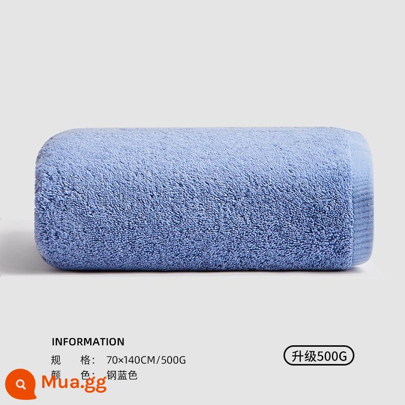 Khăn Tắm Sanli Mùa Đông Nữ 2022 Cotton Mới Cotton Nguyên Chất Gia Dụng Thấm Nước Nhanh Khô Khăn Quấn Nam Khăn Người Lớn Bộ Hai Món - Màu xanh thép (Tiêu chuẩn loại A/nâng cấp 500g)