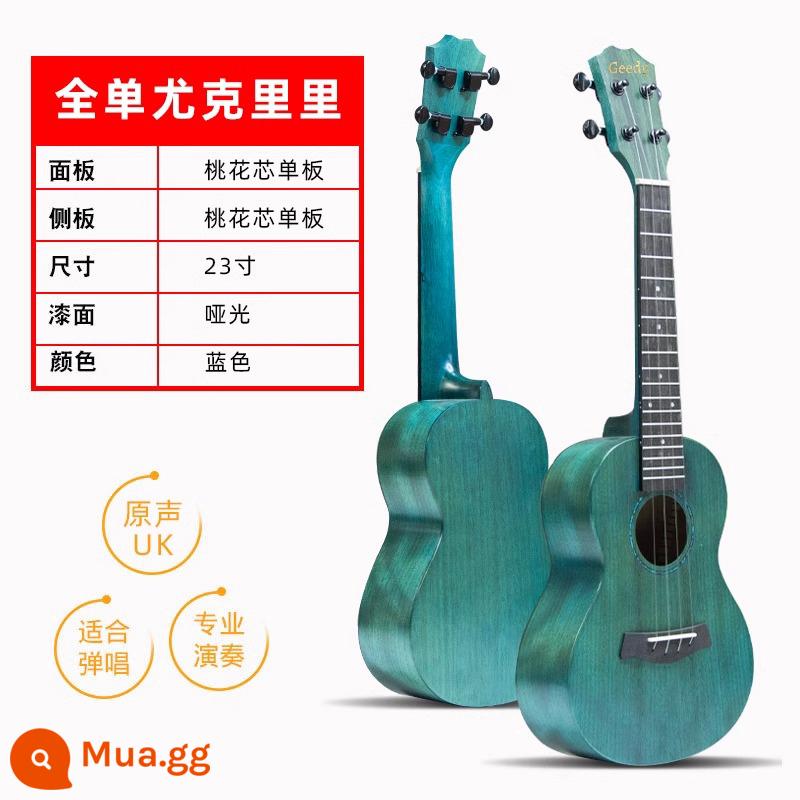 Geedr đàn ukulele guitar chơi lớp ván ép đầy đủ veneer ukulele chuyên nghiệp cao cấp 23 inch đàn guitar mới bắt đầu - Màu xanh gỗ gụ (tất cả veneer + phụ kiện)