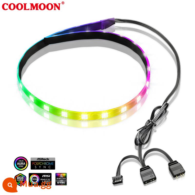 40cm vỏ chính thanh ánh sáng RGB dây hút Từ Tính AURA bo mạch chủ Shenguang đồng bộ hóa 5V ARGB Giao Hưởng LED bầu không khí ánh sáng - Dải đèn mềm ARGB từ tính 40cm [Giao diện 5V 3 chân]