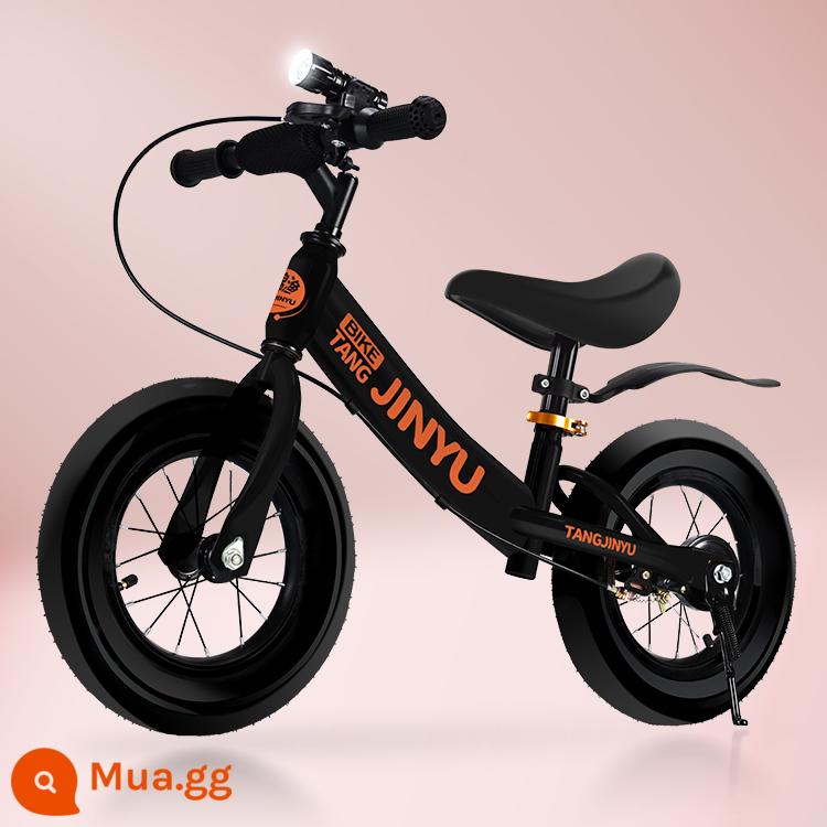 Xe thăng bằng trẻ em không có bàn đạp 2--8 tuổi xe trượt Scooter 12 inch 14 inch xe Scooter trẻ em xe tập đi - Bơm bánh răng bảo vệ 14 inch có phanh [Knight Black]