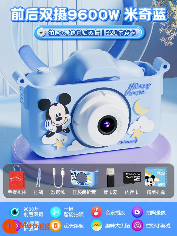 Đồ chơi máy ảnh trẻ em Disney có thể chụp ảnh và in mini 2023 bé gái mới quà tặng sinh nhật cho bé - [Flagship Model-32G] Màn hình siêu nét Mickey Blue | Camera kép phía trước và phía sau 96 triệu pixel |