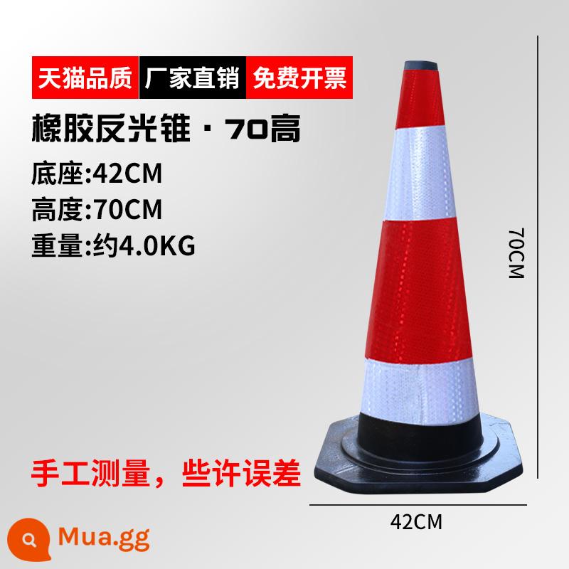 Nón đường cao su 70cm nón phản quang nón chắn đường Nón kem 50cm nón thùng cột cảnh báo nón an toàn phương tiện giao thông - (Cao su) Cao 70cm, nặng 8kg