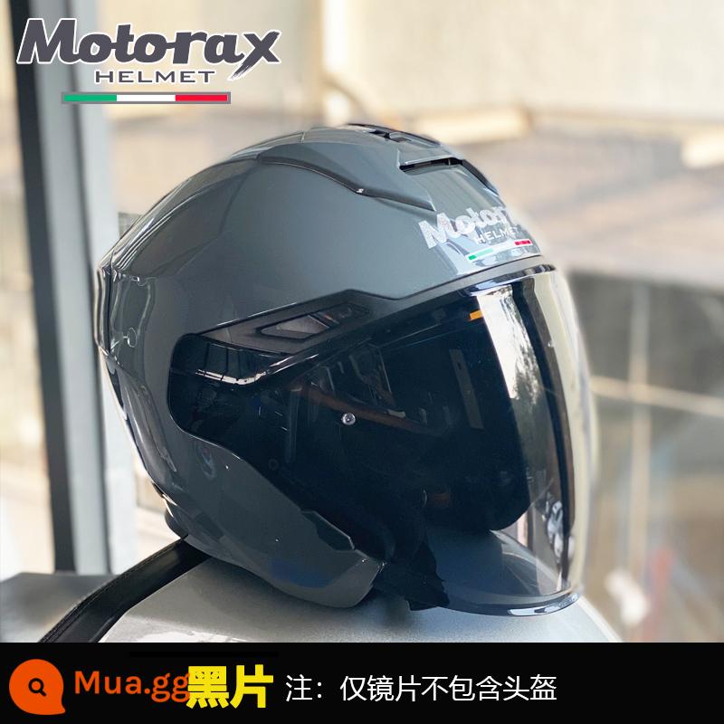 Motorax Morex S30 Đầu Máy Xe Lửa Mũ Bảo Hiểm Nửa Mũ Bảo Hiểm Kính Phụ Kiện Kính Cưỡi Thiết Bị Mạ Điện Bạc Phim Đen - ống kính bên ngoài màu đen