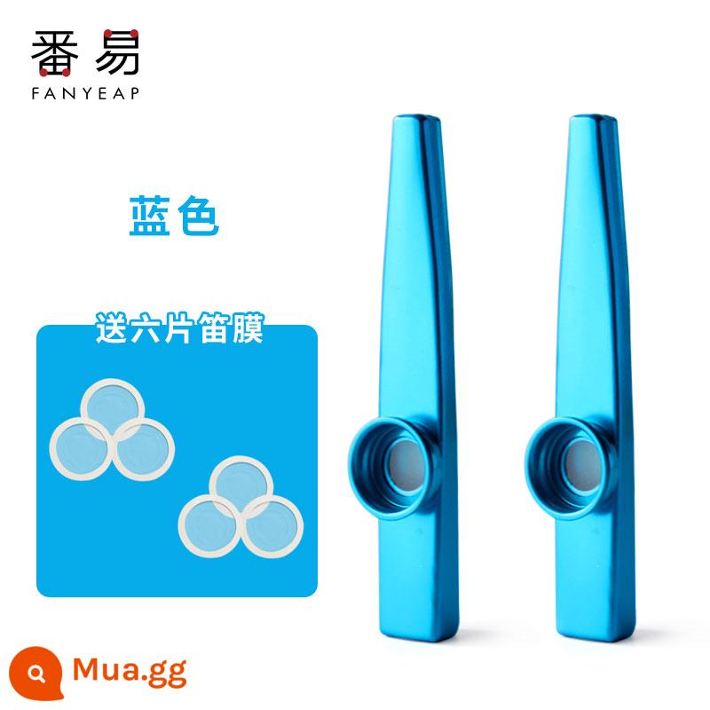 Kim loại kèn kazoo/KAZOO đàn guitar ukulele đệm sáo nhạc cụ không được ưa chuộng sáo zuka đơn giản và dễ học - 2 miếng xanh + 6 miếng màng sáo