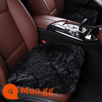 Mùa đông Cushion Wool ba -Piece Shaid Shaired Sheep Sheep Fur Fur Plush, Back -Up Single Film Nữ Ghế Ghế đệm - Bộ đồ ba mảnh màu đen huyền ảo