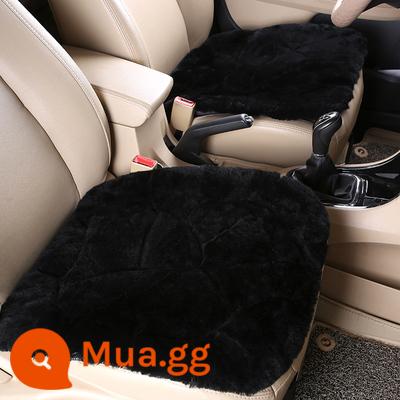 Mùa đông Cushion Wool ba -Piece Shaid Shaired Sheep Sheep Fur Fur Plush, Back -Up Single Film Nữ Ghế Ghế đệm - bộ đồ ba mảnh màu đen