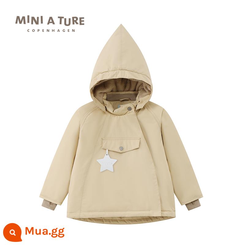 Quần áo trẻ em thu nhỏ của Đan Mạch 23 mùa đông mới áo khoác nhung dày cotton chống nước cho nam và nữ dành cho trẻ nhỏ và vừa - Couscous màu vàng (không có cổ tóc)