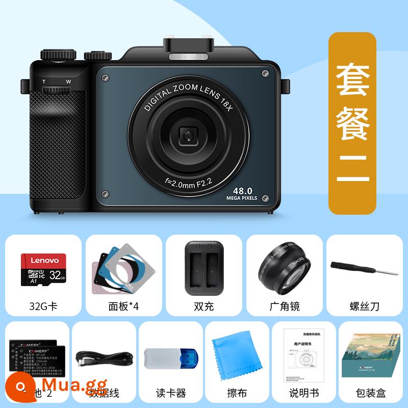 Komery New Digital Camera Student HD 4K Camera Micro Micro Micro - Tiêu chuẩn đen + gói hai