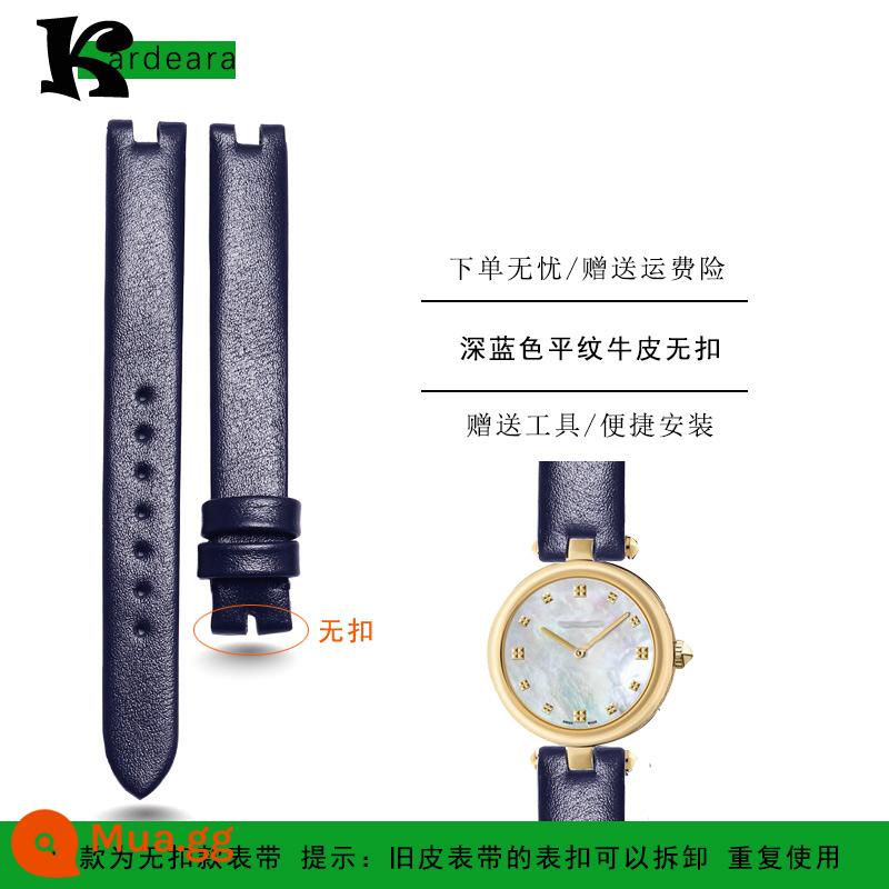 KDR phù hợp với GUCCIgucci YA14140 dây da nữ GC Gucci watch strap notch - Da bò trơn màu xanh đậm không có khóa