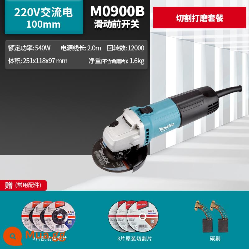 Máy mài góc Makita Nhật Bản M9509B công suất cao 100 máy mài góc nhỏ M9513 công cụ điện chính hãng - Công tắc trượt phía trước gói cắt và mài M0900B 540W