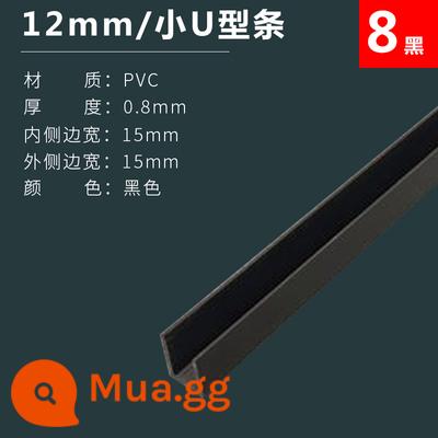 5-12mm hình chữ U dải bể cá khung viền dải rãnh cạnh dải kính chống va chạm góc dải PVC chất liệu trang trí - Cạnh đen nhỏ U12mm rộng 14*14mm