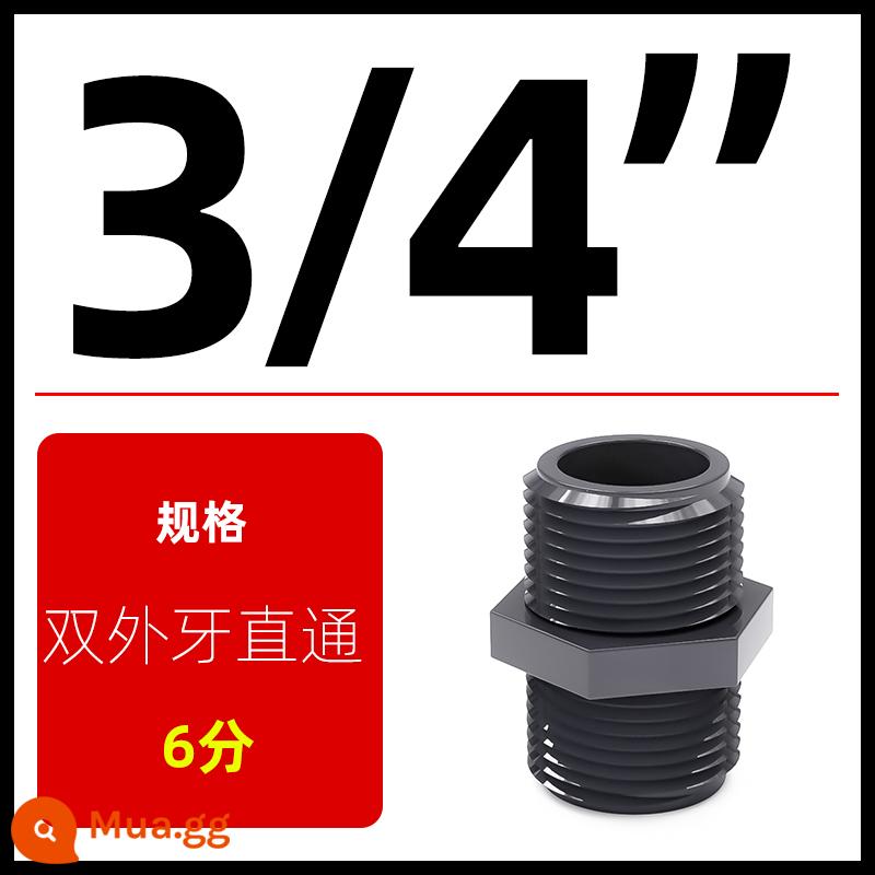 Dây bên trong PVC khớp nối răng ngoài trực tiếp Dây bên ngoài đi thẳng qua răng bên trong Phụ kiện đường ống nước bể cá Ống cấp nước cấp hóa chất UPVC - [Trực tiếp nhân đôi răng ngoài] 6 điểm-25