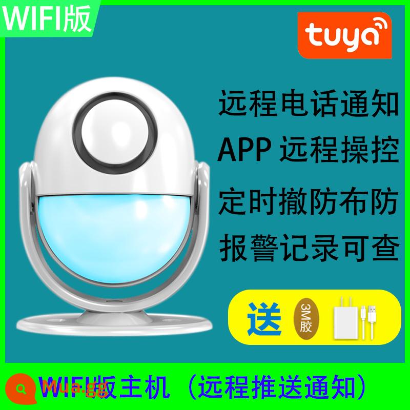 Báo động chống trộm tại nhà báo động hồng ngoại cơ thể con người cảm ứng trong nhà cửa và cửa sổ điều khiển từ xa tên trộm hiện vật một chìa khóa - A. Phiên bản điện thoại WIFI (không cần thẻ điện thoại) + nguồn điện