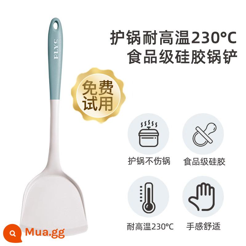 Đức Thìa Canh Silicone Lớn Canh Hộ Gia Đình Lẩu Rò Rỉ Thìa Chiên Tay Cầm Dài Không Làm Tổn Thương Nồi Dụng Cụ Nhà Bếp Bộ Vật Dụng Nhà Bếp - Thìa màu xanh sữa [chịu nhiệt độ cao 230oC]