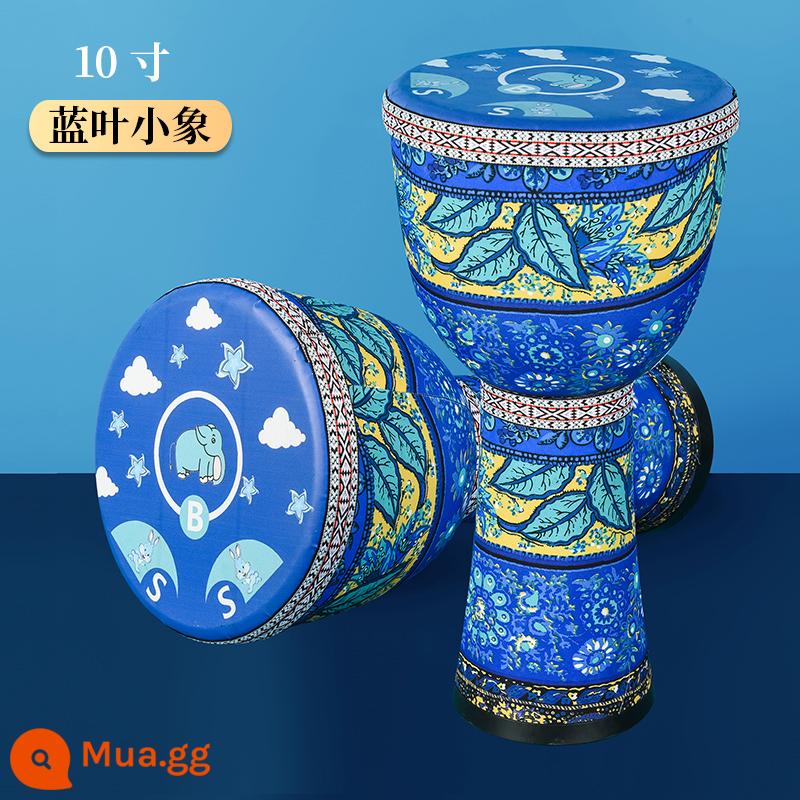 Trống Châu Phi trẻ em mẫu giáo dành riêng cho người lớn PVC nhẹ tambourine 8.5 inch 10 inch cho người mới bắt đầu nhạc cụ chuyên nghiệp - Voi Lá Xanh 10 Inch + Túi Đựng Bé + Hướng Dẫn