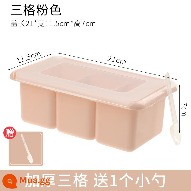 Tang mofang Hộp gia vị kết hợp bộ bốn -in -one Kitchen cung cấp bể muối hộ gia đình Daquan - Ba lưới màu hồng