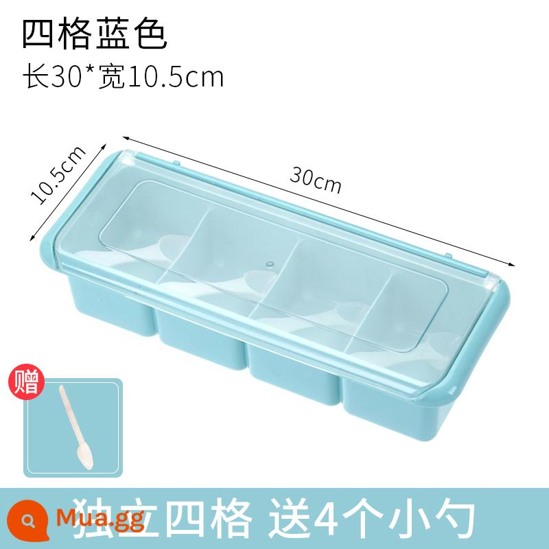 Tang mofang Hộp gia vị kết hợp bộ bốn -in -one Kitchen cung cấp bể muối hộ gia đình Daquan - Phiên bản dày (bốn lưới màu xanh)