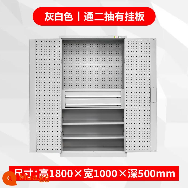 Hạng Nặng Tủ Dụng Cụ Xưởng Sắt Dày Tủ Bảo Quản Tự Động Sửa Chữa Phần Cứng Xe Đẩy Dụng Cụ Có Ngăn Kéo Nhà Máy Tủ Bảo Quản - Tủ dụng cụ lớn màu trắng xám[04] dày