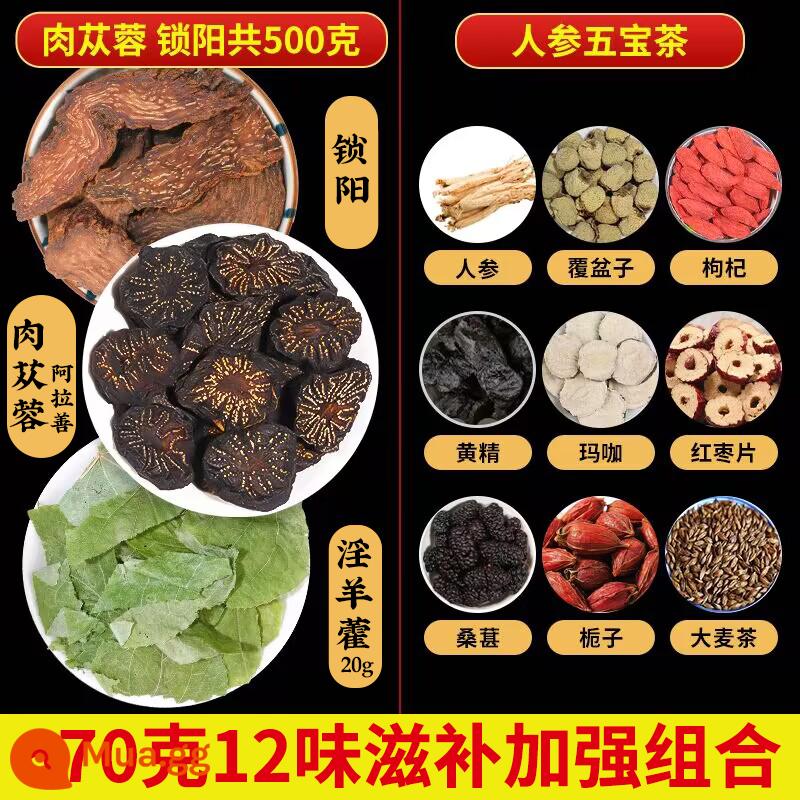 Cistanche Cynomorium Epimedium Maca Men's Wine Tea Material Non-wild Premium Raspberry Shayuanzi Morinda officinalis - Dầu Cistanche + Cynomorium Cynomorium + Epimedium + Trà Wubao [kết hợp phần lớn sẽ mạnh hơn]