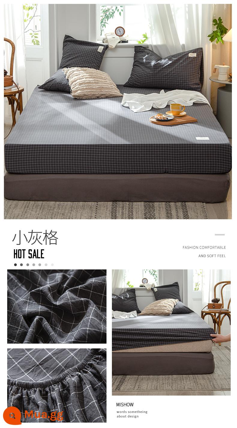 Jieliya Xinjiang Cotton Bed Bed Single -Belling Bed Bed Cover Cotton Cotton Tablet Bed Bed Bedding Bed Cover Bụi che phủ bụi - Lưới nhỏ màu xám [bông Tân Cương chải kỹ, quy trình giặt sạch]