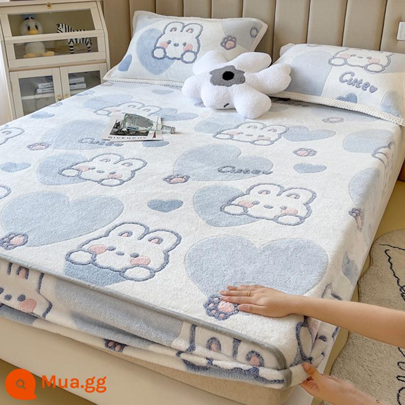 Jieliya sữa san hô mô hình Velvet Single Bed Bed Mids Matsus Mattp Mattop Caper Matsted Mattop Cast Set - thỏ bobo