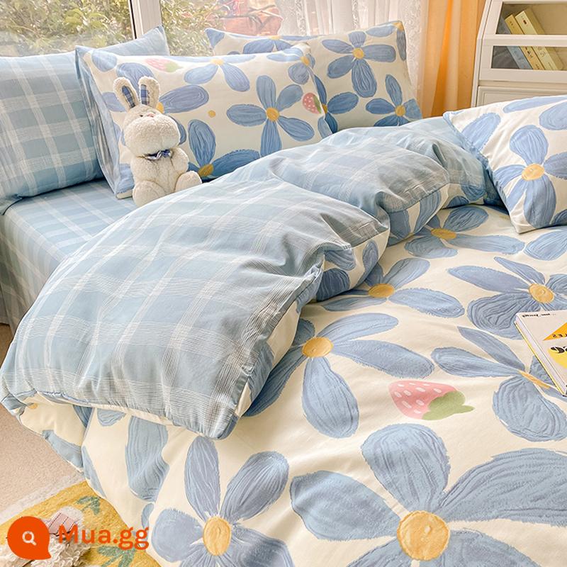 Jie Liya cotton nguyên chất vỏ chăn 1 mảnh 100 cotton vỏ chăn Bộ lõi vỏ chăn 150x200 vỏ chăn ga gối 200x230 - tâm trạng nhỏ