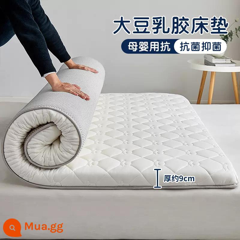 Jie Liya đậu nành cao su nệm đệm hộ gia đình nệm cho thuê nệm cứng ký túc xá đơn tatami mat - (Độ dày khoảng 5cm) Màu trắng bò [độ mềm và độ cứng vừa phải, dễ sử dụng và không bị xẹp]