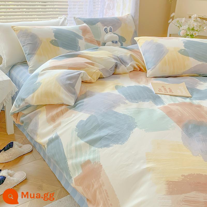 Jie Liya cotton nguyên chất vỏ chăn 1 mảnh 100 cotton vỏ chăn Bộ lõi vỏ chăn 150x200 vỏ chăn ga gối 200x230 - Xinh đẹp