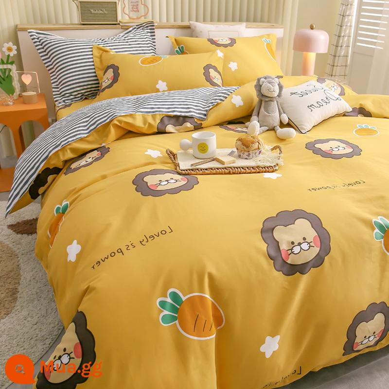 Jie Liya cotton nguyên chất vỏ chăn 1 mảnh 100 cotton vỏ chăn Bộ lõi vỏ chăn 150x200 vỏ chăn ga gối 200x230 - simba