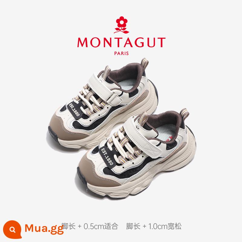 Giày thể thao nữ Montagut 2023 thu đông đế mềm cotton trẻ em, giày bố nhung cho trẻ em vừa và lớn - BG39602 mai lót đơn