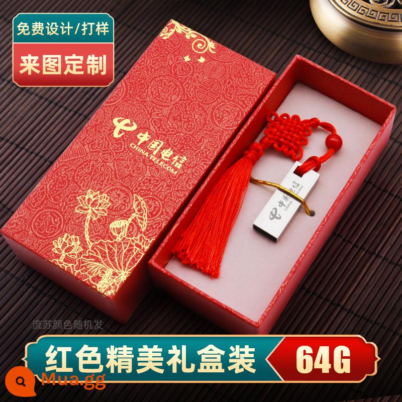 Ổ Đĩa Flash Yêu Nước Tùy Chỉnh Logo Chữ Tốc Độ Cao Ô Tô Ổ Đĩa Flash 32G Dung Lượng Lớn USB Màn Hình Phẳng Chính Hãng 64G - Ổ USB flash 6 4g tùy chỉnh có hình ảnh + hộp quà màu đỏ tinh tế (tua rua miễn phí)