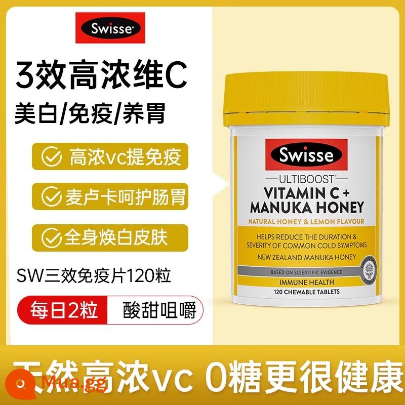 Viên uống vitamin C swisse của Úc nâng cao miễn dịch tự nhiên nồng độ cao vc lọ lớn 310 viên nhai - Ba tác dụng làm trắng miễn dịch và nuôi dưỡng dạ dày - viên nhai - dùng trong 60 ngày] Vitamin C 120 viên