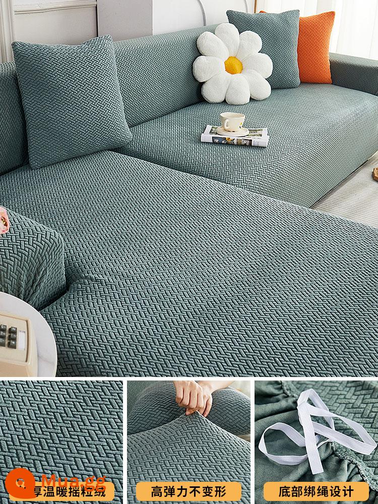 Ghế Sofa 1 Tất Cả Đa Năng Mùa Đông Làm Dày 2023 Mới Đơn Giản Thun Lười Bọc Ghế Sofa Vải - Vỏ sofa đơn giản - xanh matcha