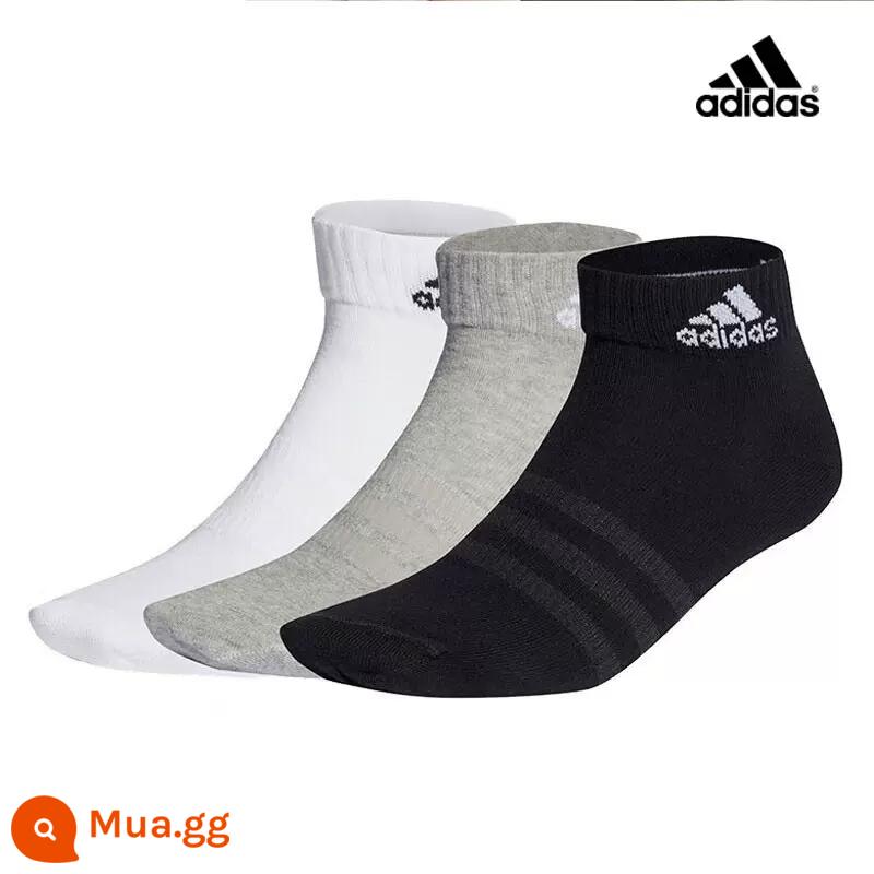 Vớ Adidasadidas, vớ bóng rổ, vớ thể thao, vớ cỏ ba lá nam, vớ trẻ em - IC1283 đen, trắng và xám ba cặp