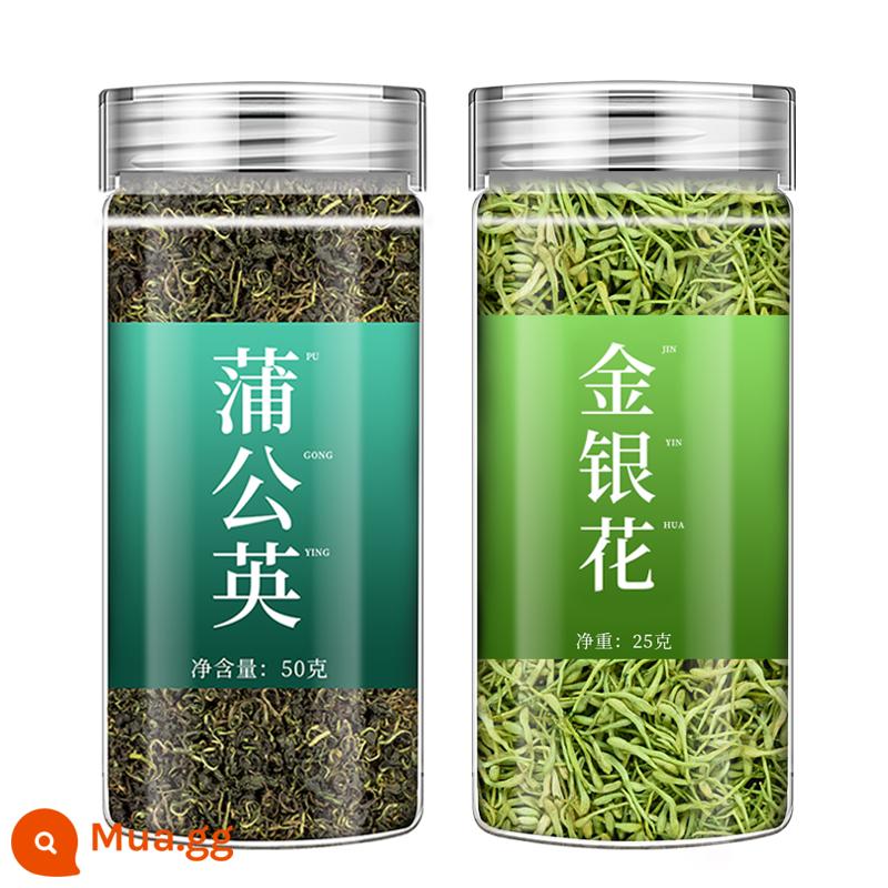 Trà bồ công anh mới Granny Ding 500g Núi Trường Bạch chính hãng có thể kết hợp với nước ngâm hoa cúc để thanh nhiệt, giảm nhiệt cho trà nóng bảo vệ sức khỏe. - Bồ công anh + Kim ngân [tổng cộng 2 chai]