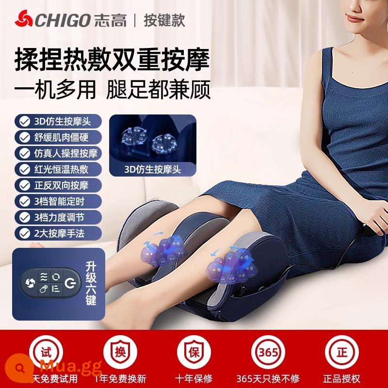 Máy mát xa bắp chân Chigo hoàn toàn tự động nhào nặn và ép chân Máy massage chân máy mát xa cơ chân đẹp - [Mẫu nút màu xanh đêm tối mới 2024] Massage mô phỏng con người 3D + nén nóng nhiệt độ không đổi ánh sáng đỏ + thời gian thông minh ba tốc độ + điều chỉnh cường độ ba tốc độ + hai kỹ thuật massage