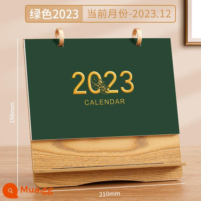 Lịch để bàn 2022 tùy chỉnh sáng tạo đơn giản trang trí máy tính để bàn lịch hàng tháng đến năm 2023 năm con thỏ khung gỗ lịch để bàn văn phòng làm việc lịch nhỏ kế hoạch nhận phòng lịch này logo doanh nghiệp đặt làm riêng - Xanh 2023-Khung Gỗ