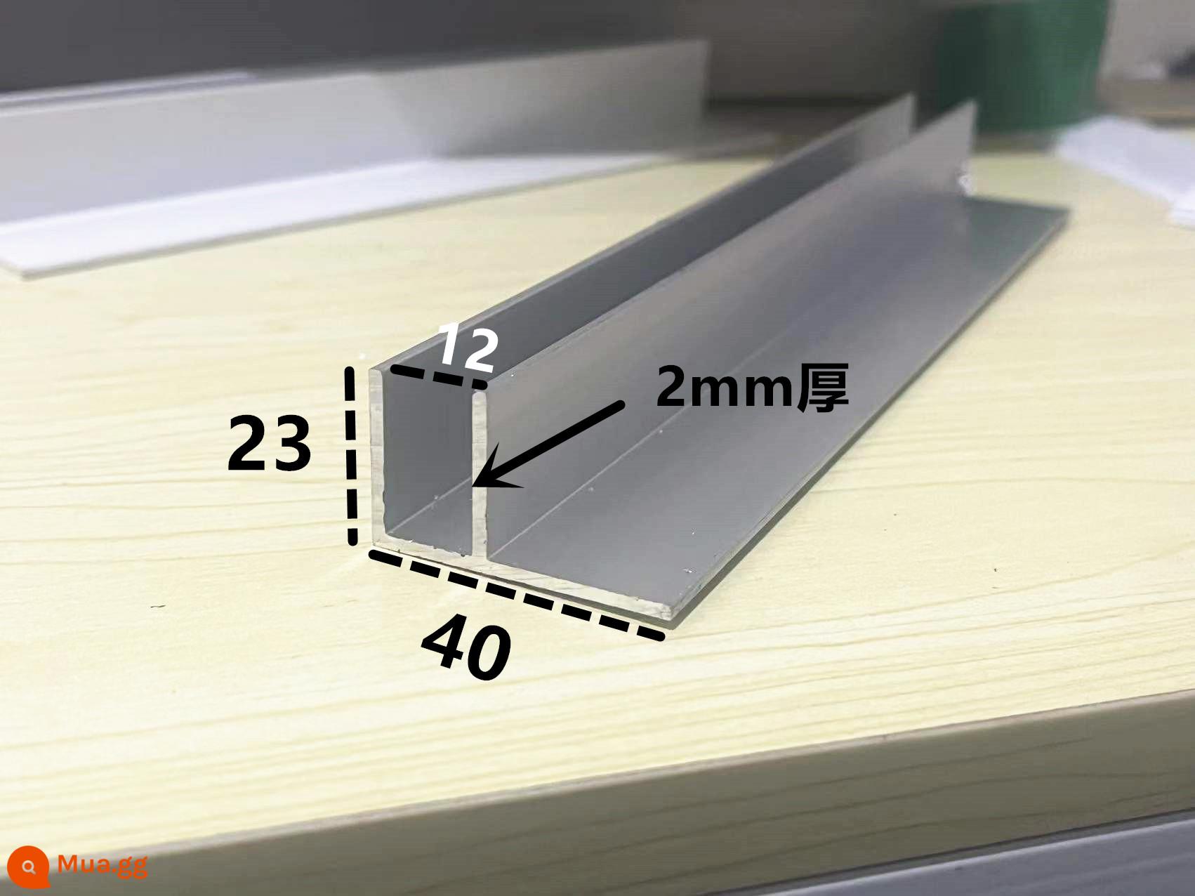 Hợp kim nhôm Rãnh hình chữ F nhôm Đường kính trong 40*25 18 rãnh nhôm Rãnh thẻ hình chữ U Dải nhôm hình chữ U dải cạnh thanh ray dẫn hướng bồn rửa đơn lõm - Đường kính trong bạc 12