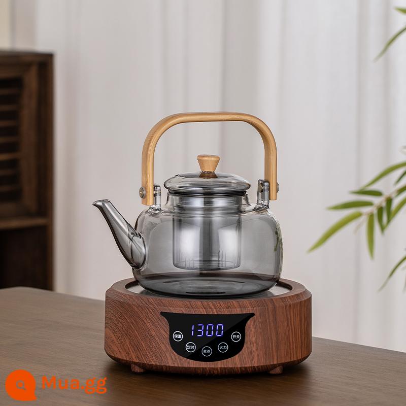 Fengxiang Black Crystal Cooker Tea Nấu Tè Teeer Home Mini Nhỏ Tea Điện từ Tay bếp đa năng Sức khỏe Kính Sức khỏe Cảm hứng Thông minh - Bếp óc chó đỏ + nồi A8 (nồi nấu) 0.9L tặng 6 cốc