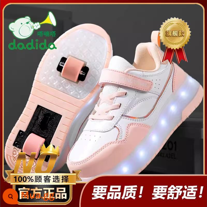 Heelys Giày Bé Gái Mùa Thu 2023 Mới Flash Trẻ Em Giày Trượt Patin Học Sinh Tiểu Học Đôi Lăn Có Bánh Xe - Màu hồng [hàng đầu]