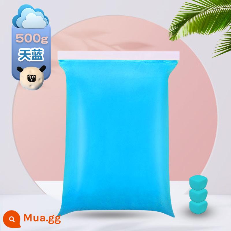 Đất siêu nhẹ 500g gói lớn màu bùn plasticine không gian bùn đồ chơi trẻ em đất sét handmade tự làm chất liệu - Xanh da trời [500g/túi lớn]