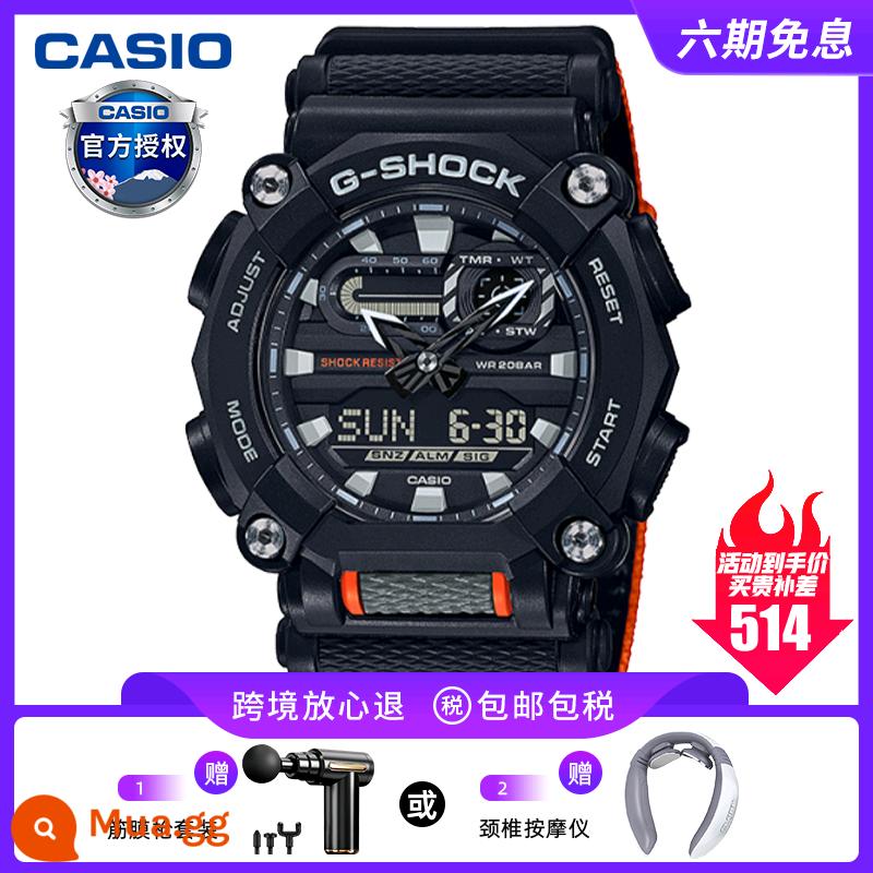 Quà tặng đồng hồ CASIO nam gshock tắc kè hoa trái tim đại dương đồng hồ thể thao GA100BL - GA-900C-1A4DR màu đen cổ điển/trở lại xuyên biên giới với súng fascia tự tin/miễn phí