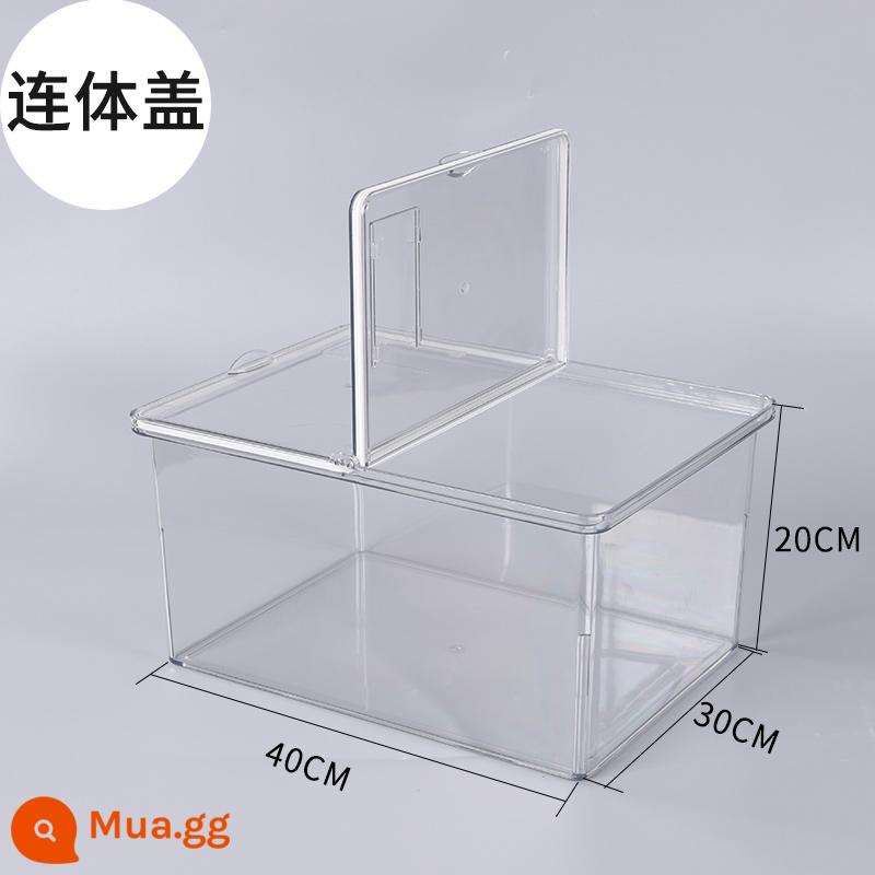 Acrylic hộp kín siêu thị số lượng lớn hộp thực phẩm chống bụi đồ ăn nhẹ hộp trái cây sấy khô hộp kín hộp giữ tươi trong suốt dày - Hộp nhựa nắp lật 40x30x20