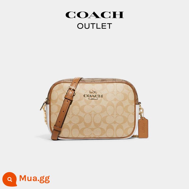 [Quà năm mới] Túi COACH/COACH Ole logo cổ điển Túi máy ảnh JAMIE - IM/Light Kaki phấn trắng phối màu