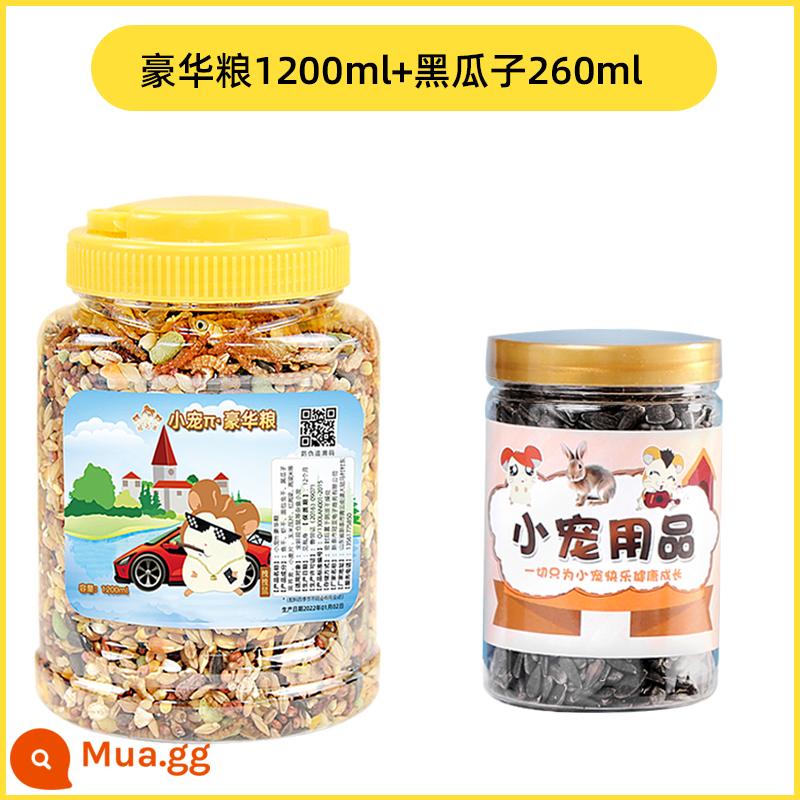 Hamster ngũ cốc thức ăn chủ yếu bánh mì sâu khô thức ăn dinh dưỡng đóng hộp đông khô tơ vàng gấu hoa cành chuột thức ăn vặt - 1460ml hạt cao cấp + hạt dưa đen